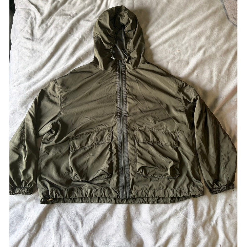 Old Navy Olive Green Hooded Windbreaker Jacket